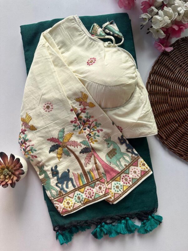 Full Sleeve Blouse with Khadi Sarees