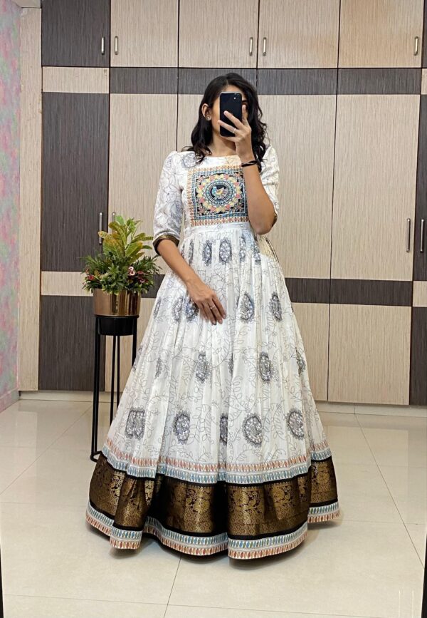 White Kalamkari Gown