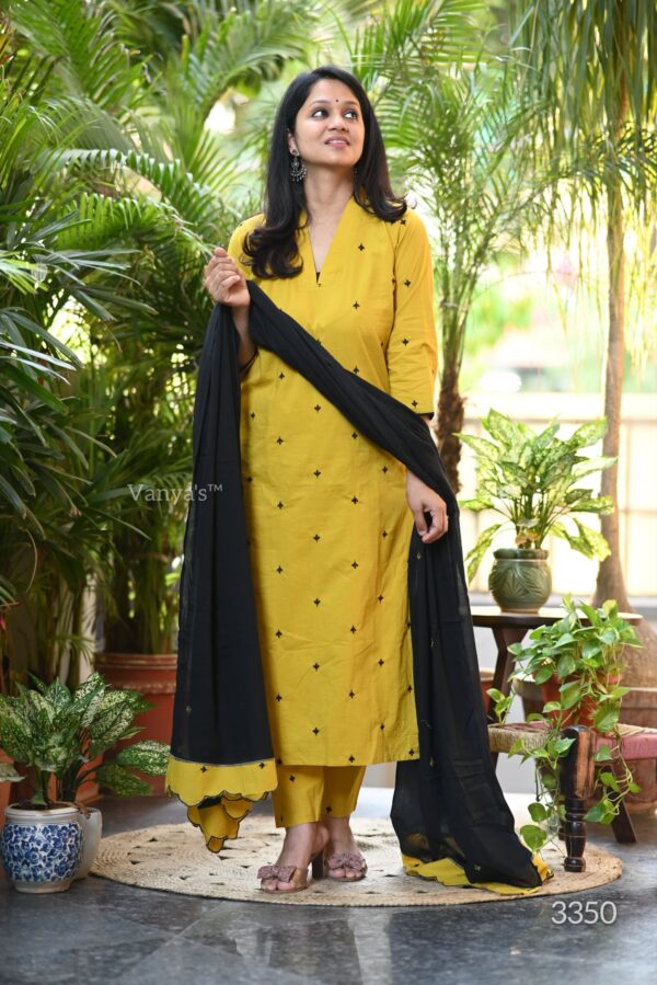 Mustard Yellow Handloom Cotton Salwars