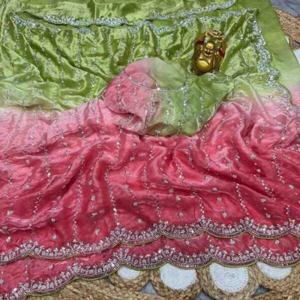 Dual Tone Space Silk Designer Sarees