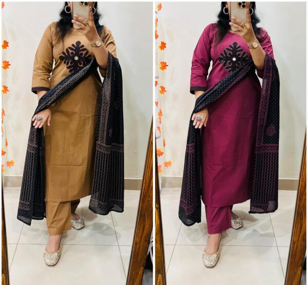 Dhabu Cotton Salwars with Applique Work