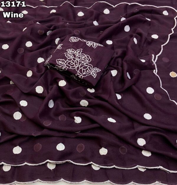 Code 13171 Polka Dotted Sarees