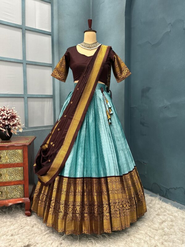 Blue Coffee Half Sarees