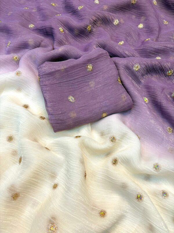 Dual Tone Crushed Sarees