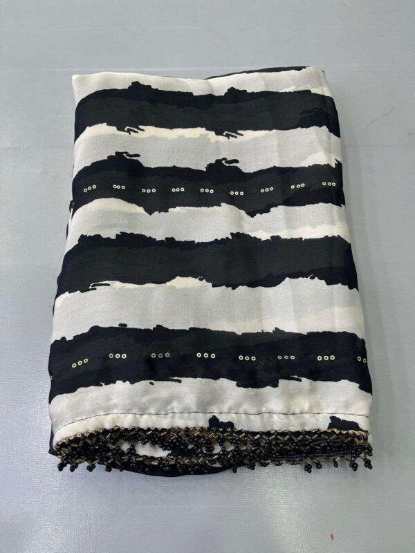Black and White Saree