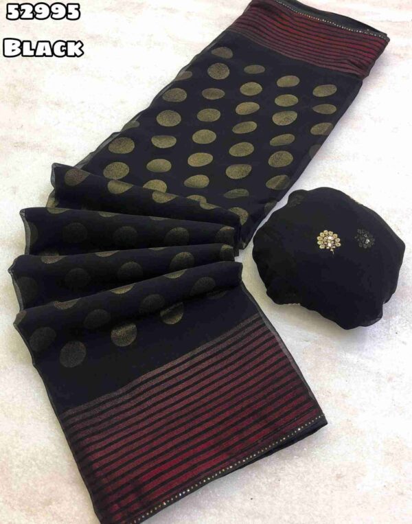KL52995- Black Faux Georgette Sarees